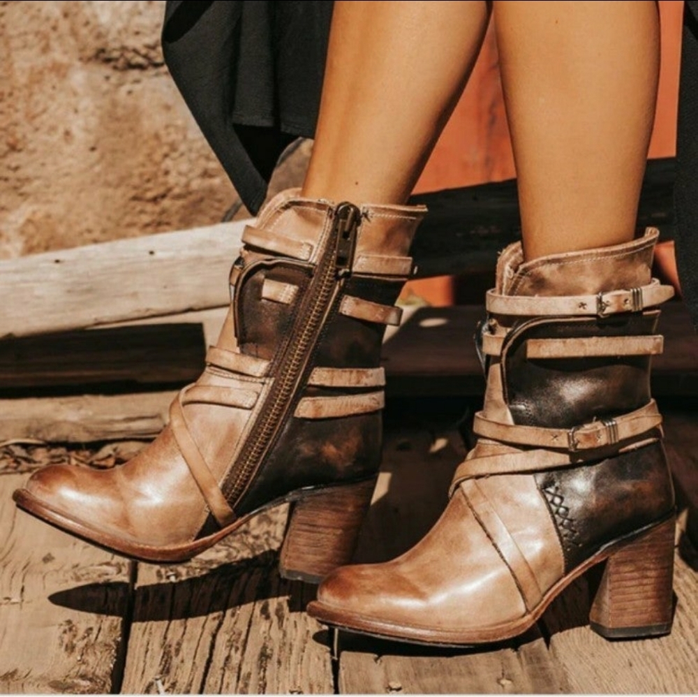 Freebird Taupe Baker Multi Strap Boots